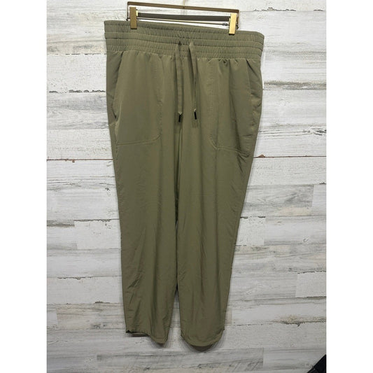 Spanx Out of Office Tapered Pants Women XL Olive Green High Rise Jogger EUC0