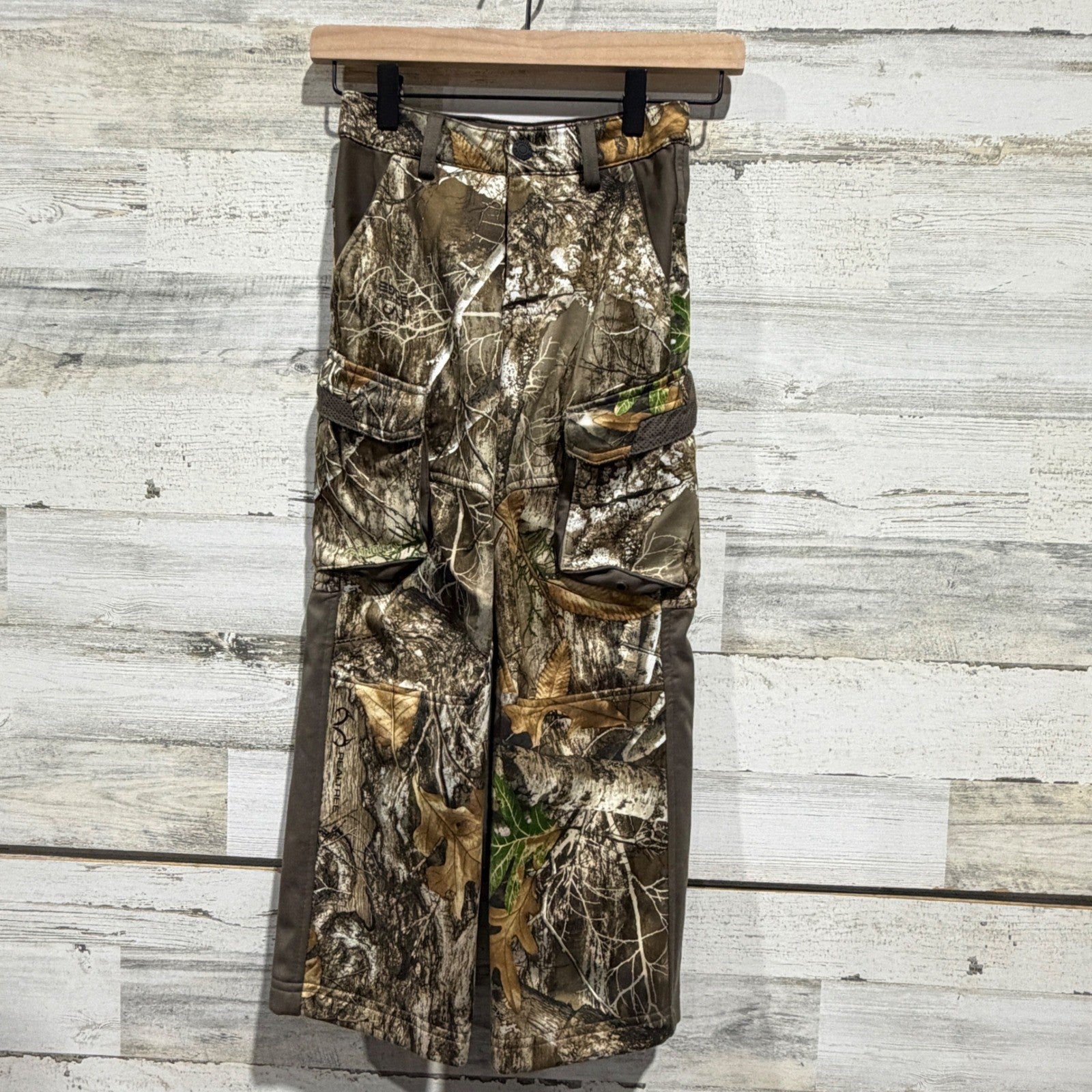 Magellan Waterproof Pants Boys XS Camo Realtree Edge Cargo Hunting Outdoors EUC0