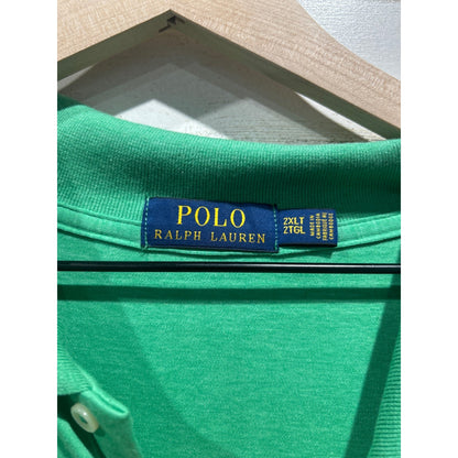 Ralph Lauren Polo Shirt Men 2XLT Green Short Sleeve Mesh Classic Preppy EUC1