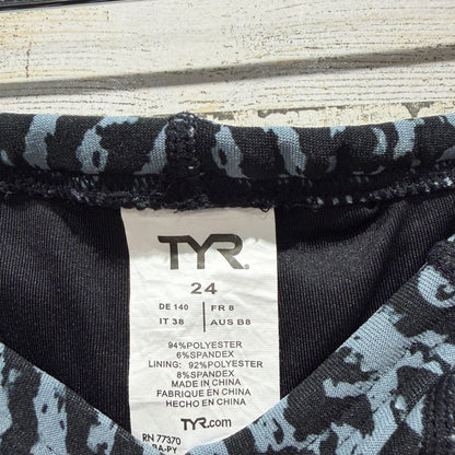 TYR Hexa Jammer Swimsuit Boys Medium 8/10 (Size 24) Geometric Performance Swim2