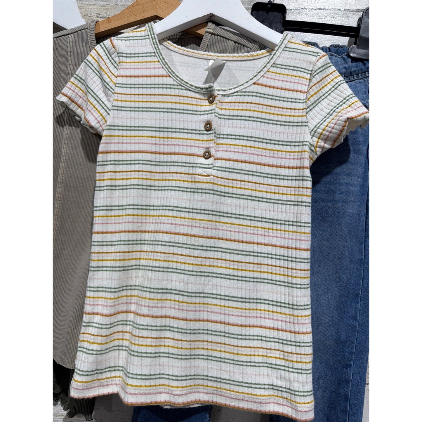 Carter's Jordache Shirt Pants Lot Girls 7-8 Striped Denim Bundle EUC1