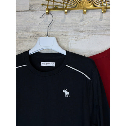 Abercrombie Kids Long Sleeve Shirt Boys 15/16 Black Red Graphic Bundle1