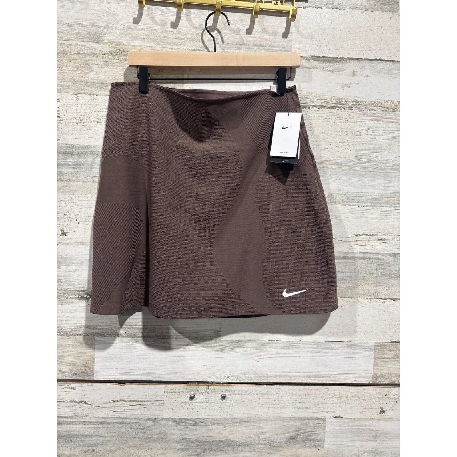 Nike Golf Skirt Women XL Brown Dri-FIT Victory Textured Sporty Tennis Core NWT0