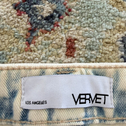 Vervet Sienna Denim Shorts Womens Large Cream Acid Wash Cotton Distressed NWT4