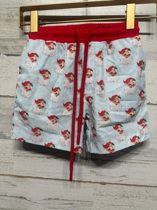 Swoon Baby Swim Trunks Boys 24M Blue Santa Claus Print Holiday NWT0