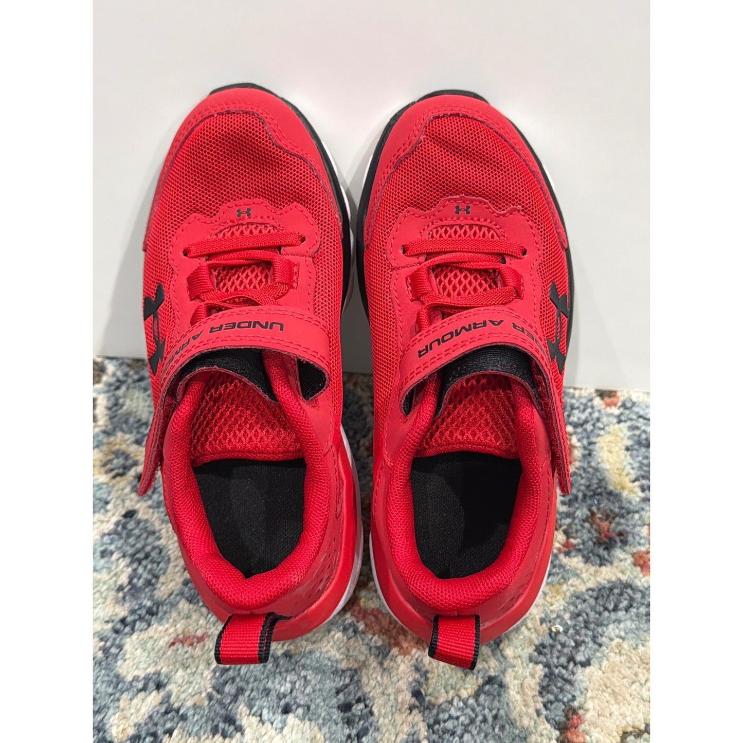 Under Armour Shoes Boys 13K Red Black Athletic Running EUC4