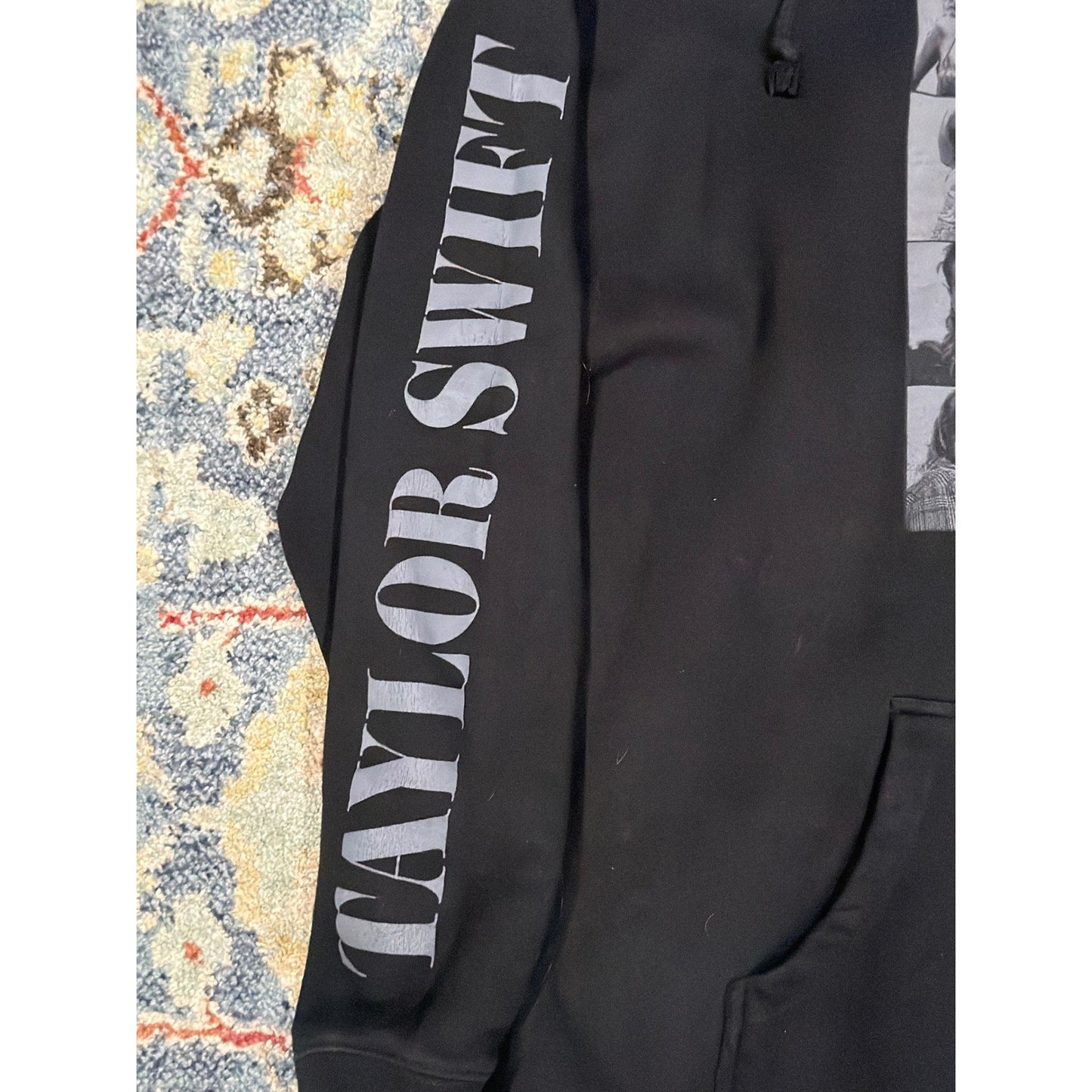 Taylor Swift Eras Tour Hoodie Women XL Black Official Merch Houston EUC3