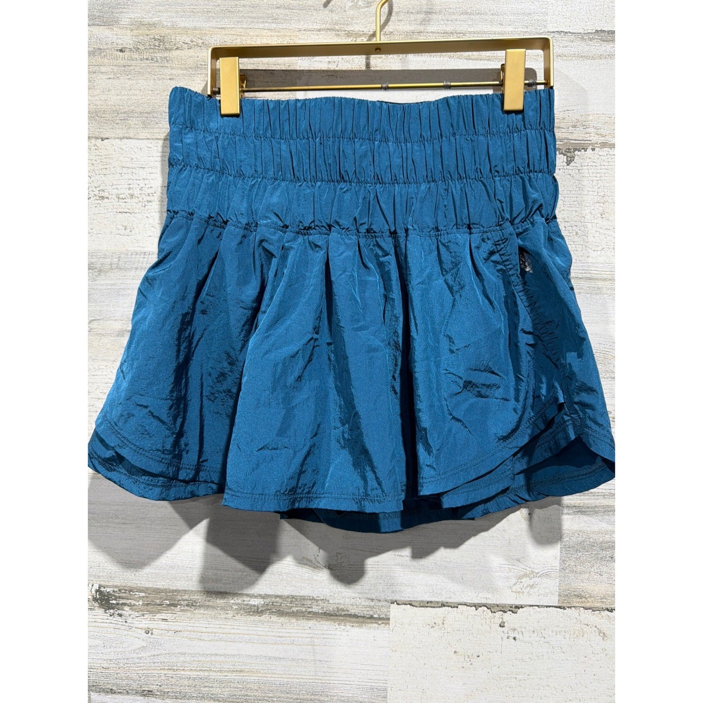 Free People Movement Skort Women's Small Teal Get Your Run On Smocked Skort EUC0