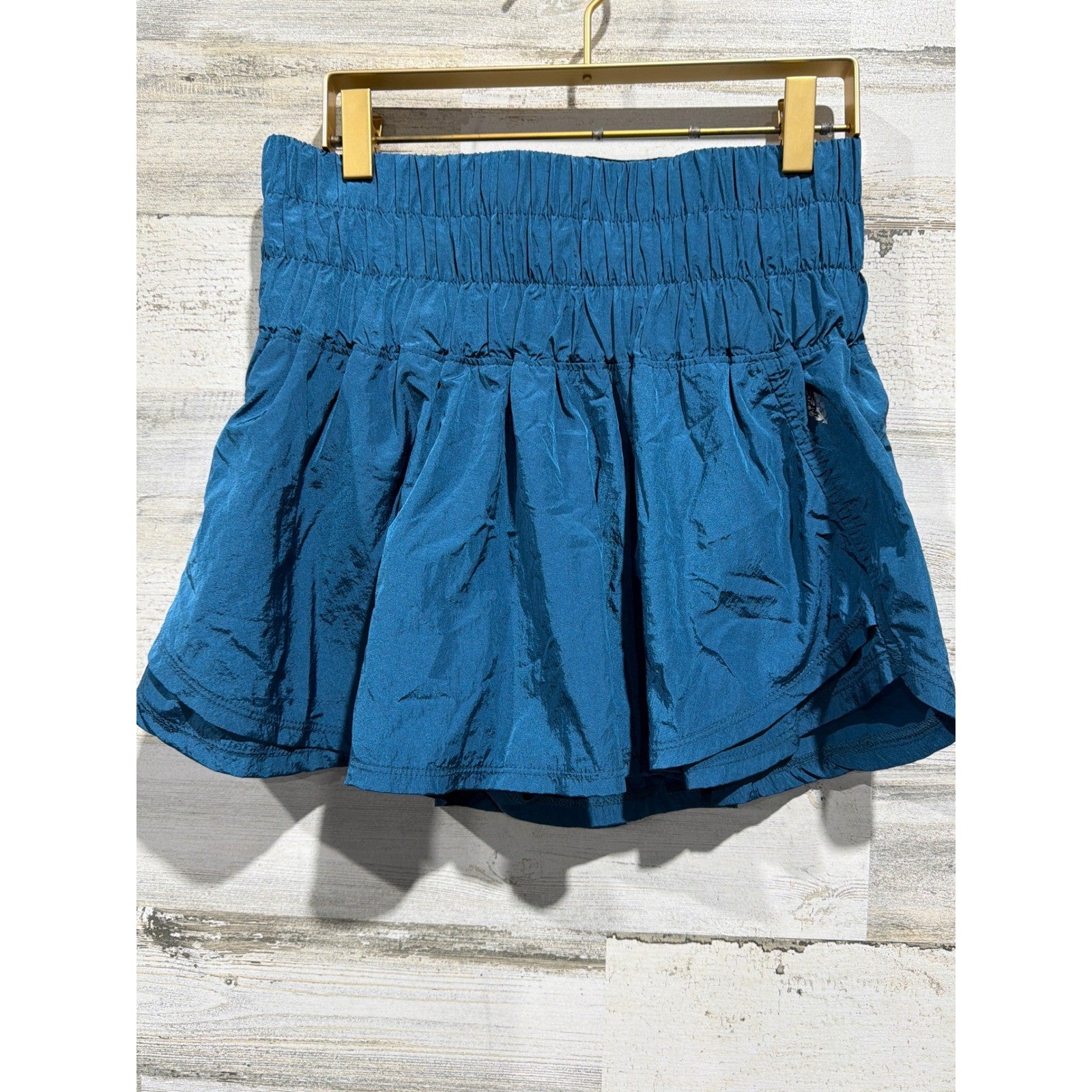 Free People Movement Skort Women's Small Teal Get Your Run On Smocked Skort EUC0