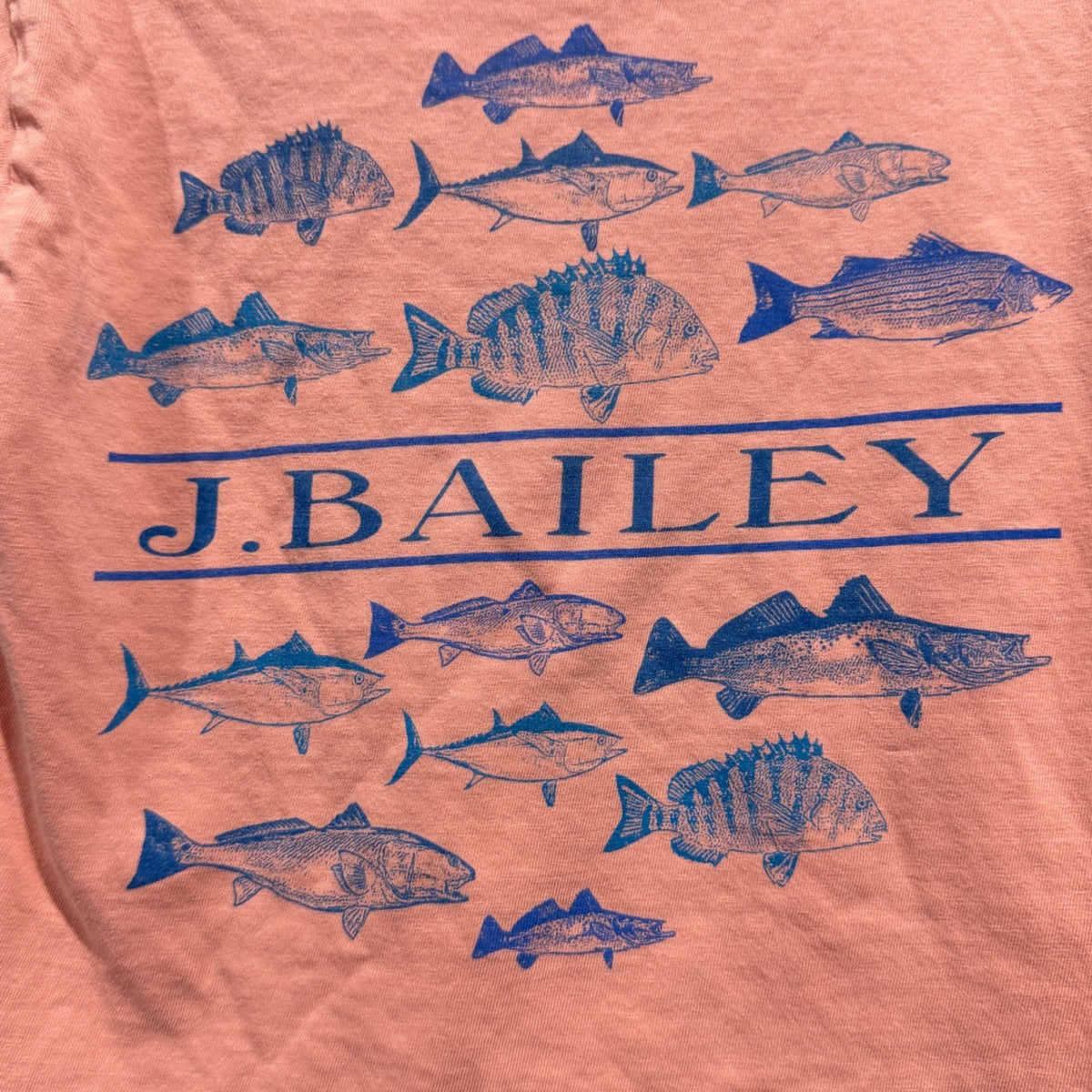 J. Bailey Fish Graphic T-Shirt Boys 2T Pink Cotton Coastal Preppy Flawed*5
