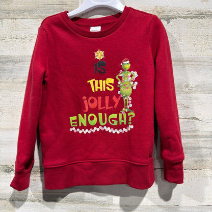 Amazon Essentials The Grinch Sweatshirt Kids S 6-7 Red Cotton Blend Holiday EUC0