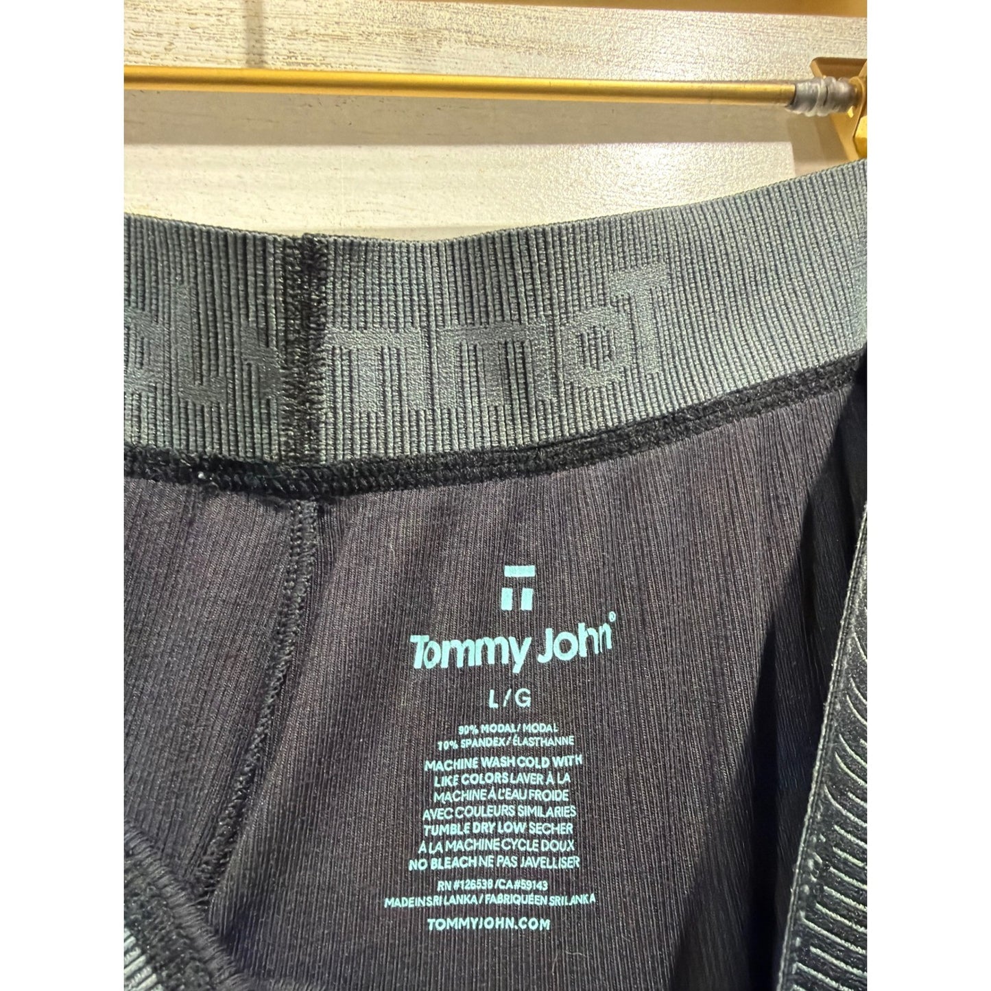 Tommy John Lounge Pants Men Large Black Second Skin Jogger EUC2
