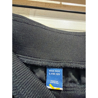 Old Navy Track Pants Girls 10/12 Black Mesh Trim Wide Leg Gorpcore EUC2