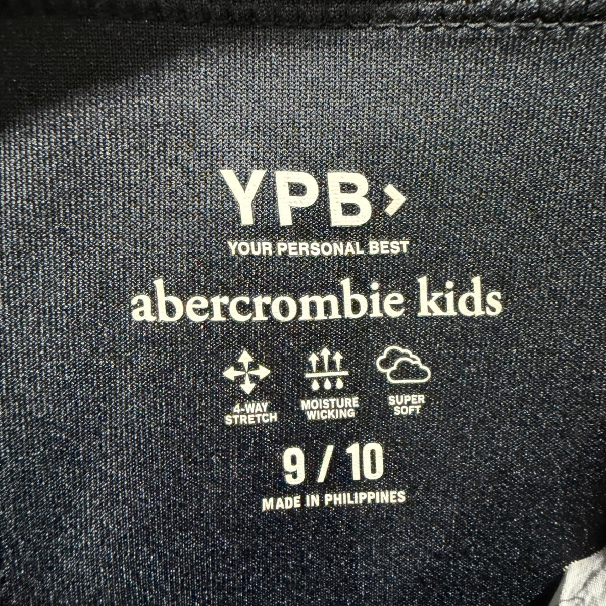 Abercrombie YPB Performance Joggers Boys 9/10 Black Pants Fall Winter Sporty EUC4