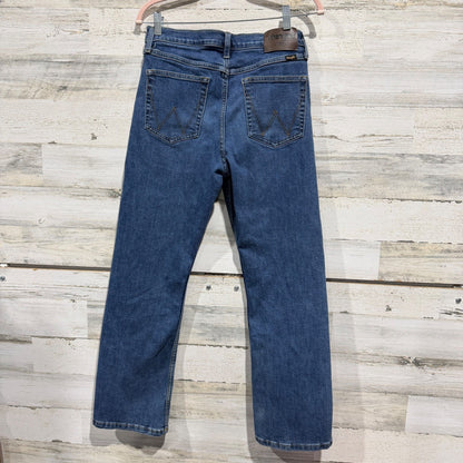 Wrangler Relaxed Boot Cut Jeans Men 30x30 Blue Denim Stretch Western Work GUC5