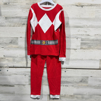 Power Rangers Pajama Set Kids Size 10 Red Graphic Costume Sleepwear *Flawed0