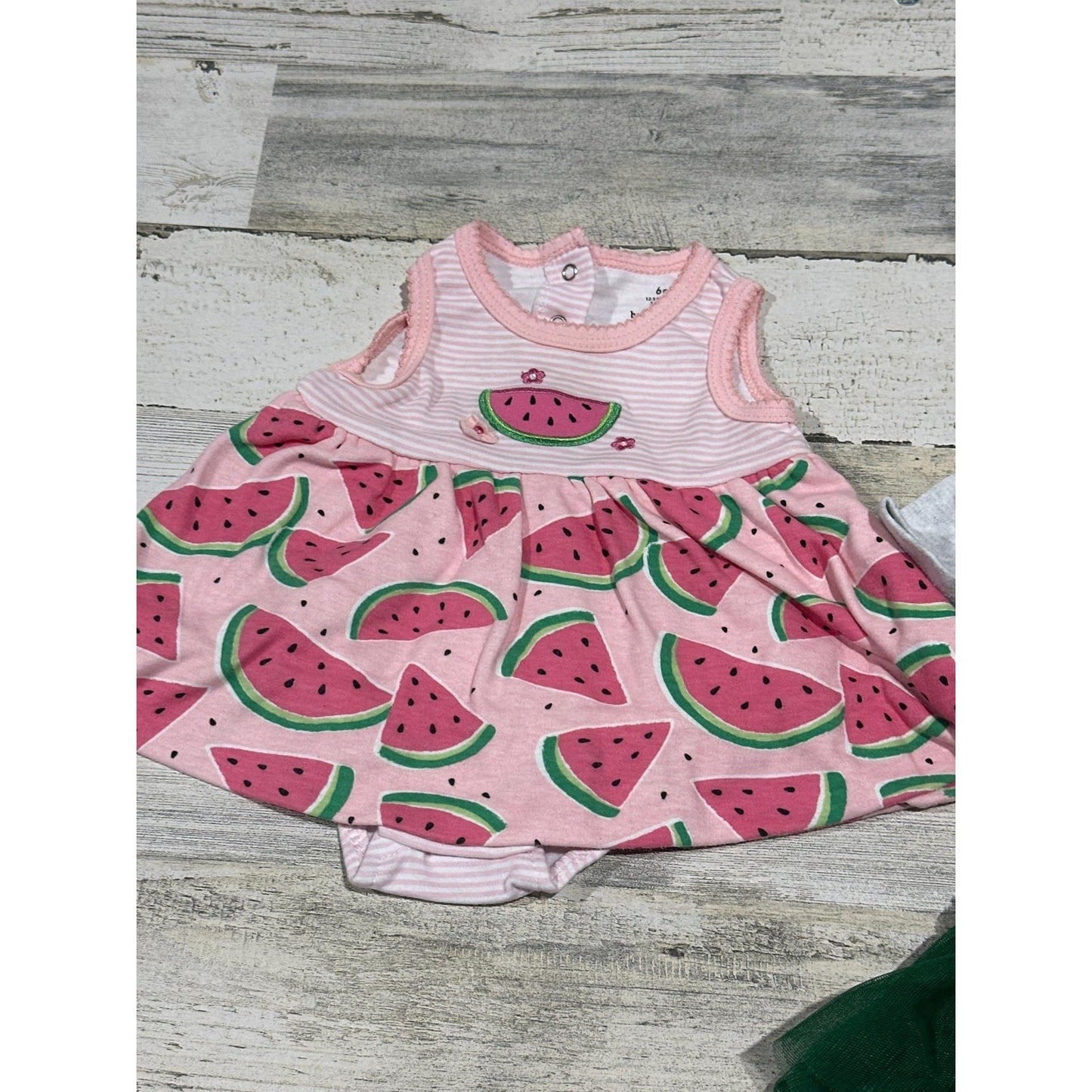 Girls 6-9M Bundle Pink Green Watermelon Sassy EUC1
