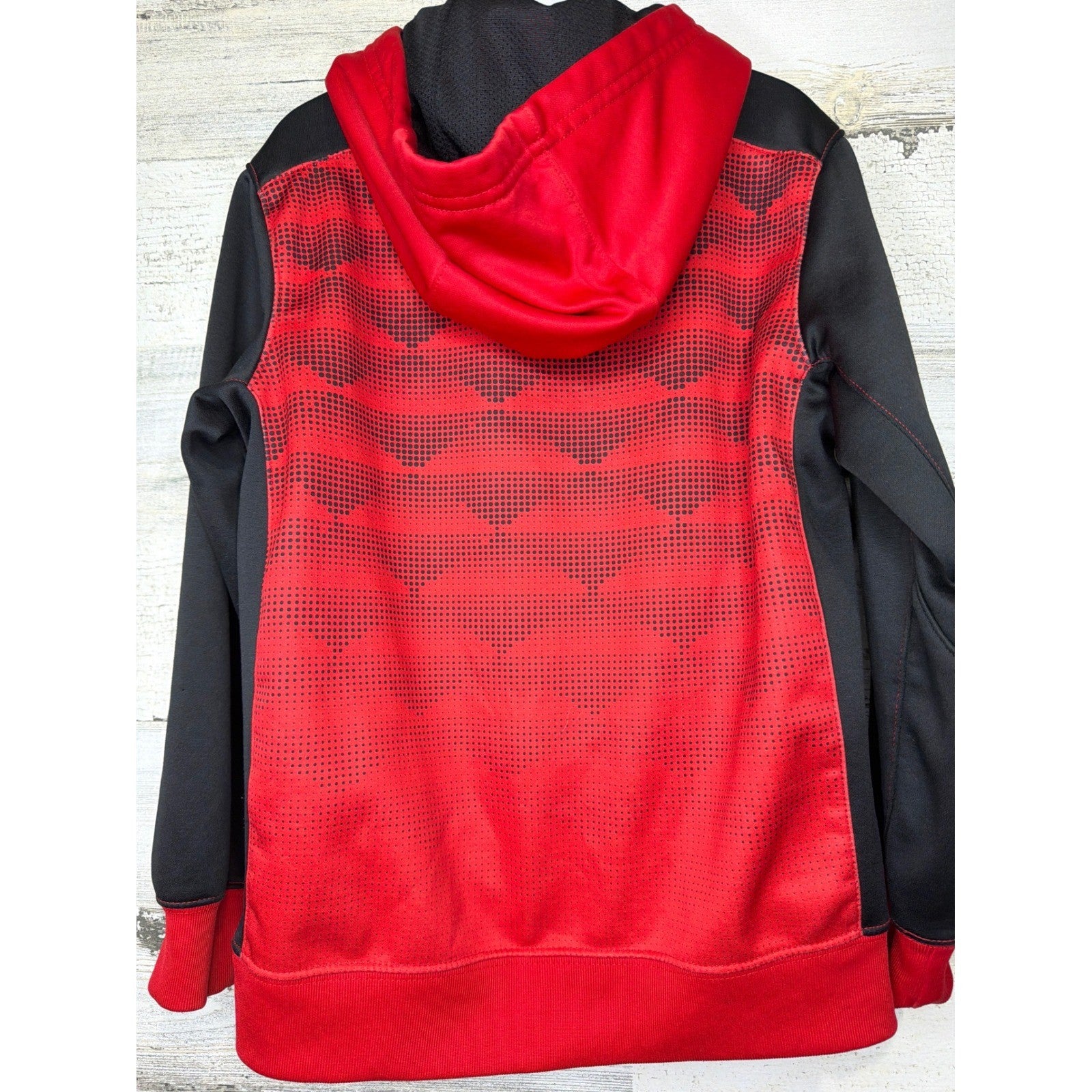 Nike Pullover Hoodie Boys 6 Red Black Graphic Therma-FIT Sportswear GUC*3