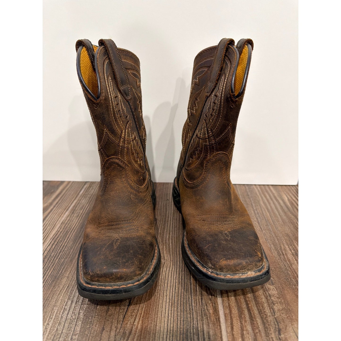Ariat Western Boots Boys 11 Brown Leather 10042412 Cowboy GUC*Flaws3