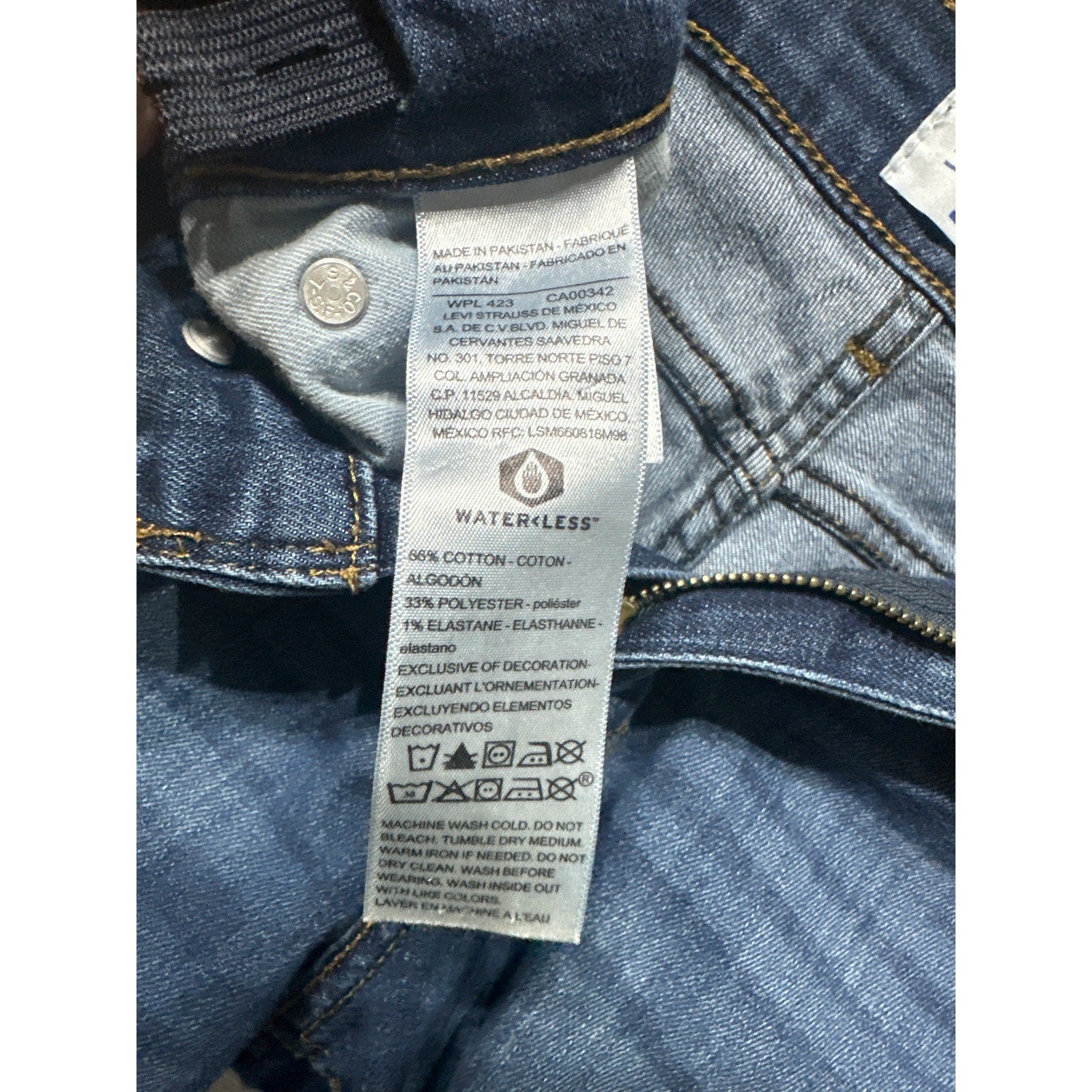 Denizen Levi's Denim Shorts Jorts Boys Size 12 Blue Raw Hem Adjustable Waist EUC3