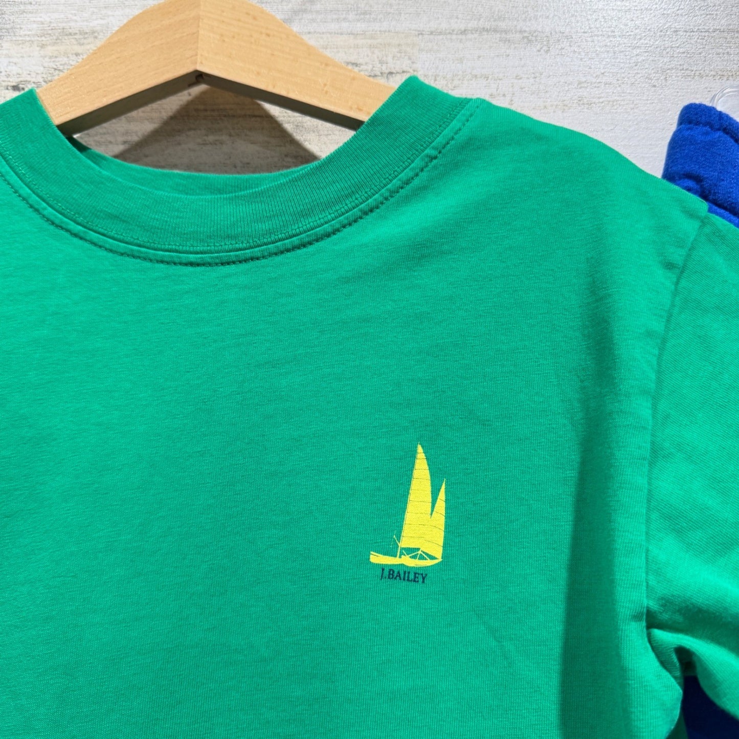 J. Bailey Cat & Jack Shirt Shorts Set Boys Size 6 Green Blue Sailboat *Flawed1
