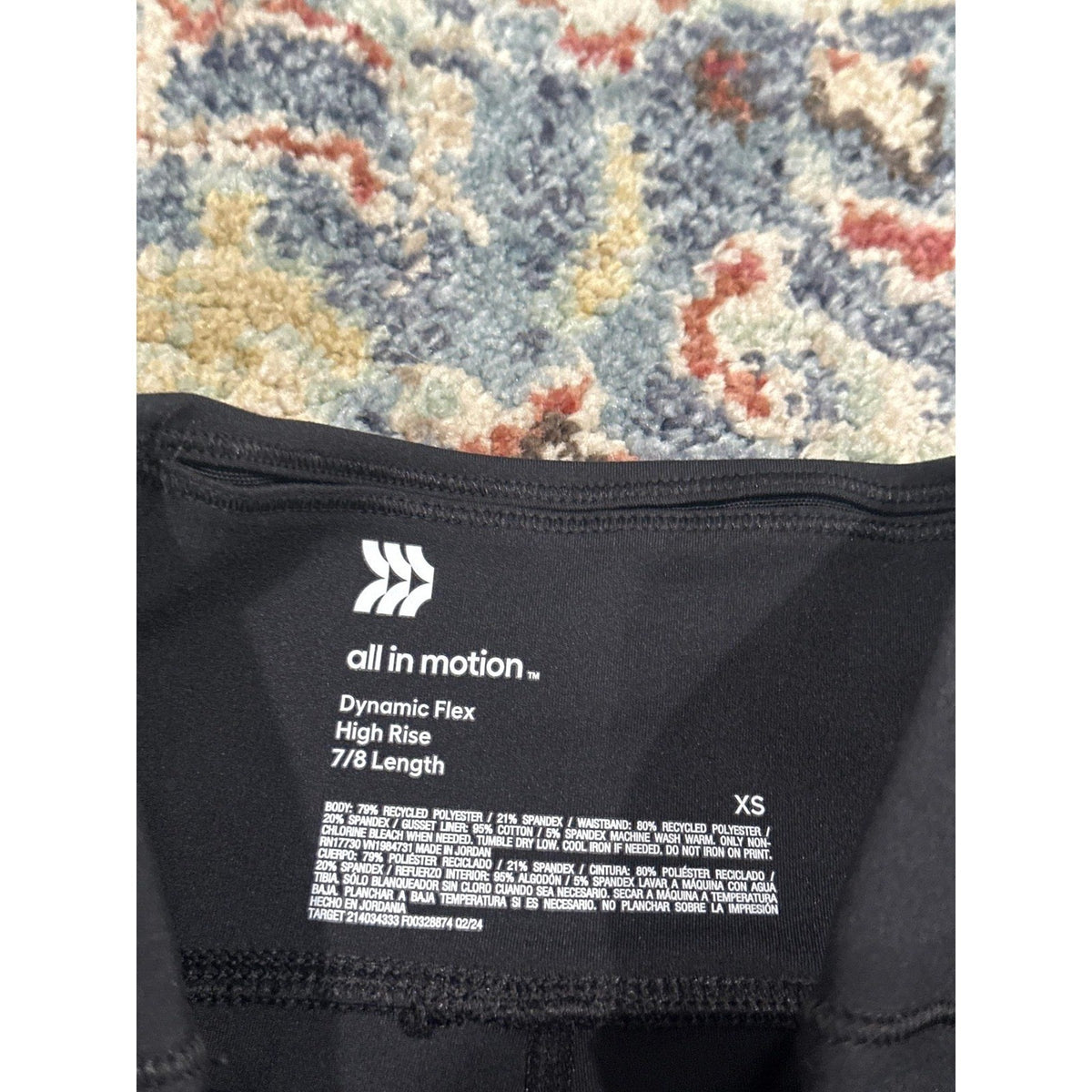 All In Motion Leggings Women XS Black Dynamic Flex High Rise Pockets EUC1