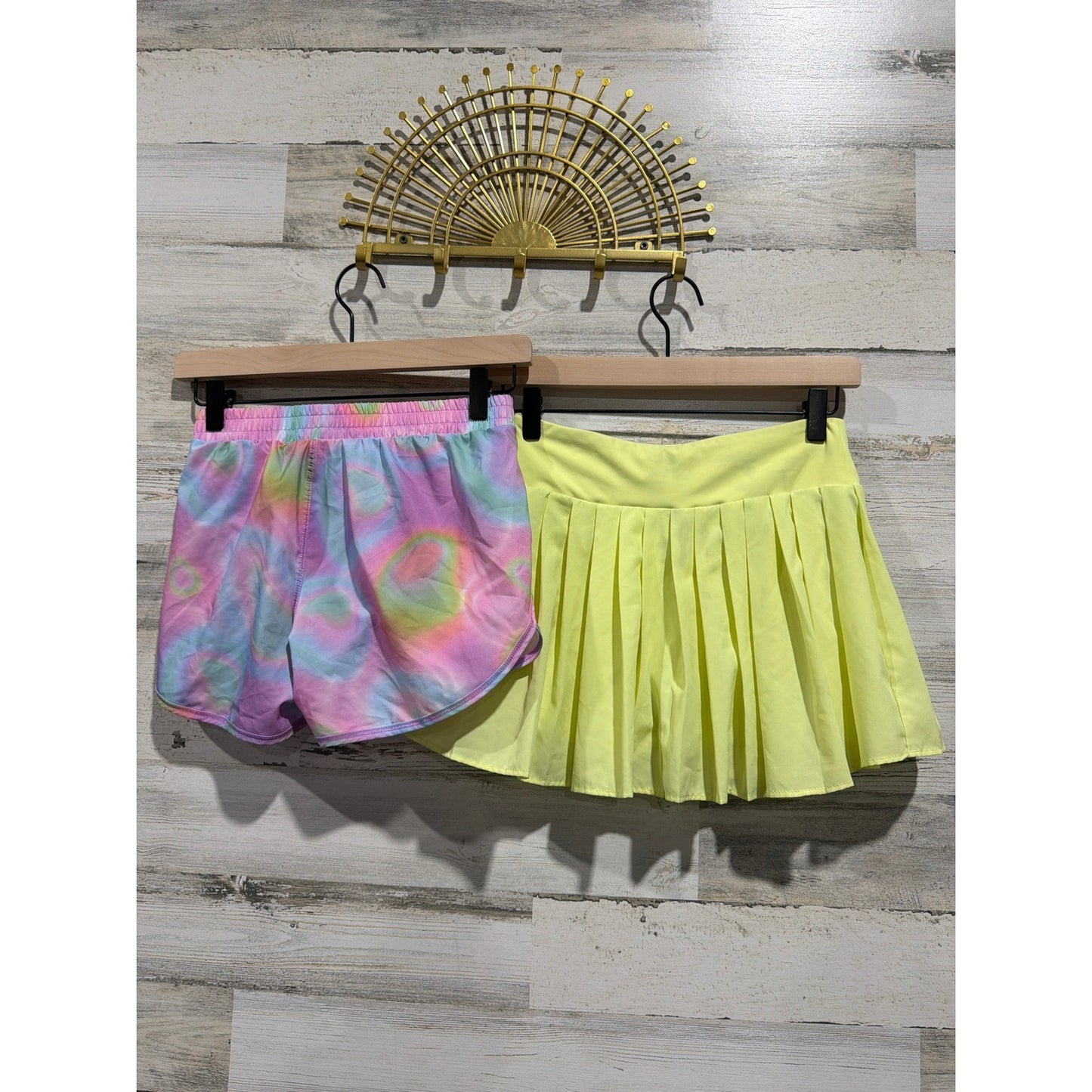 All In Motion Old Navy Shorts Skort Girls L 10/12 Pink Yellow Active EUC3
