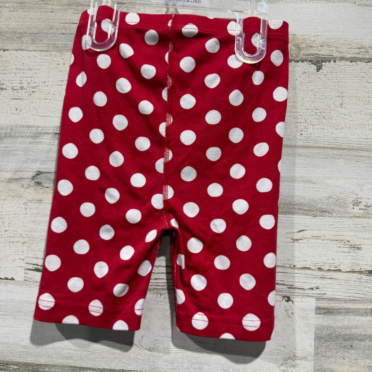 Hanna Andersson Disney Pajama Shorts Girls 12 Red Polka Dot Organic Cotton EUC2