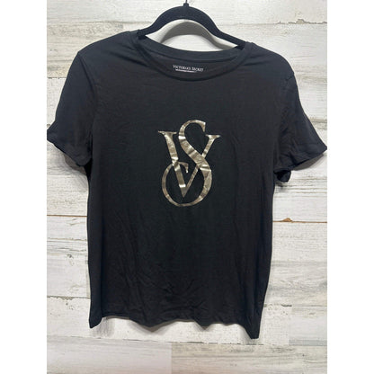 Victoria's Secret Graphic Tee Womens XS Black Gold Logo EUC0