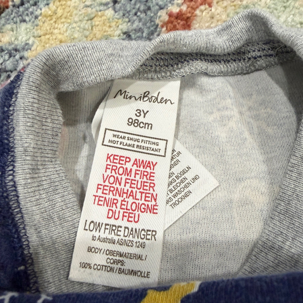 Mini Boden Pajamas Boys 3Y Blue Christmas Dog Nutcracker Holiday *Flawed1