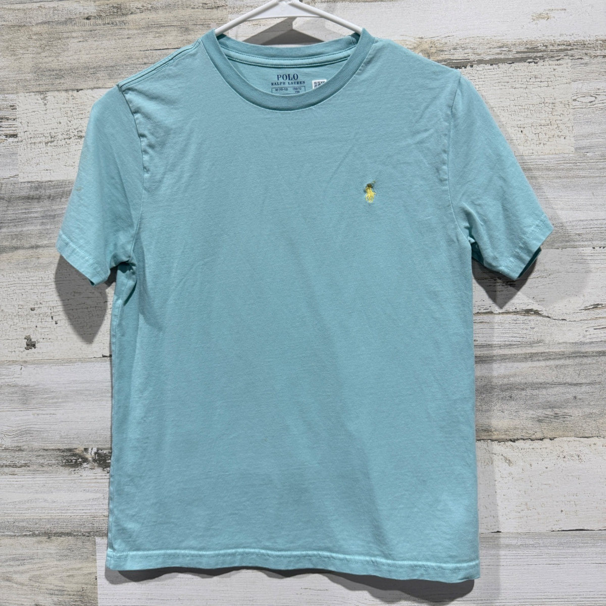 Polo Ralph Lauren Pony Tee Shirt Boys M (10-12) Aqua Blue Cotton Classic Flawed*0
