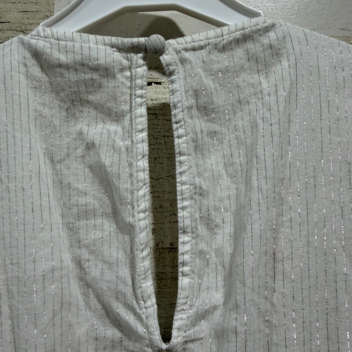 Abercrombie Kids Coverup Dress Girls 5/6 White Metallic Lace Boho Summer5