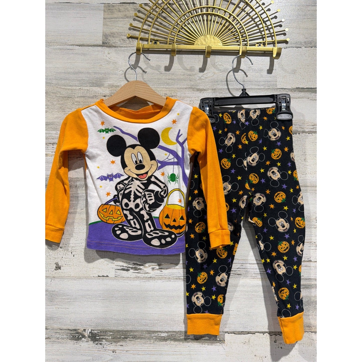 Disney Peanuts Halloween Cotton Pajamas Kids 3T Snoopy Mickey Mouse Bundle3