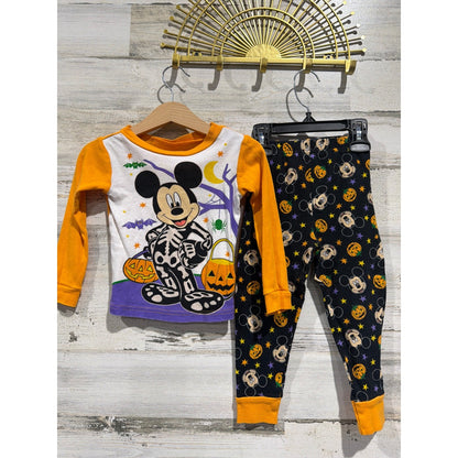 Disney Peanuts Halloween Cotton Pajamas Kids 3T Snoopy Mickey Mouse Bundle3