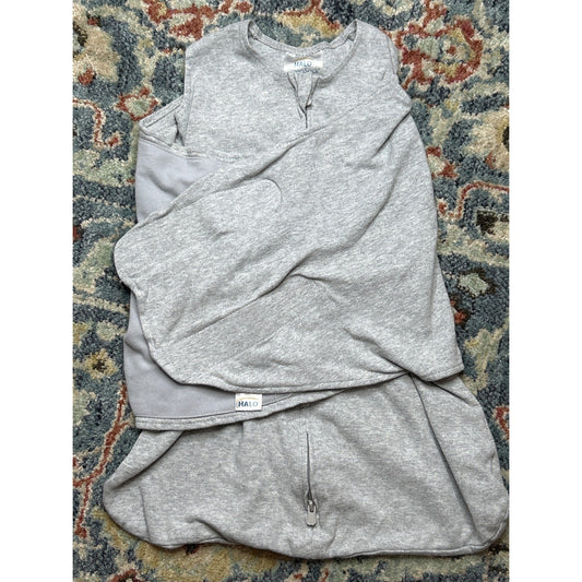 Halo SleepSack Swaddle Newborn NB Gray Adjustable 3-Way Wear0