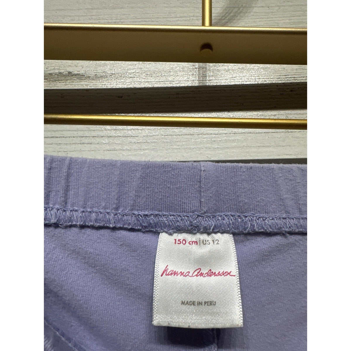 Hanna Andersson Leggings Kids Size 12 Purple Cropped Capri1