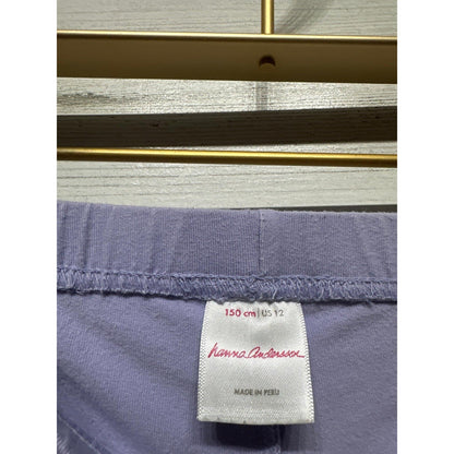 Hanna Andersson Leggings Kids Size 12 Purple Cropped Capri1