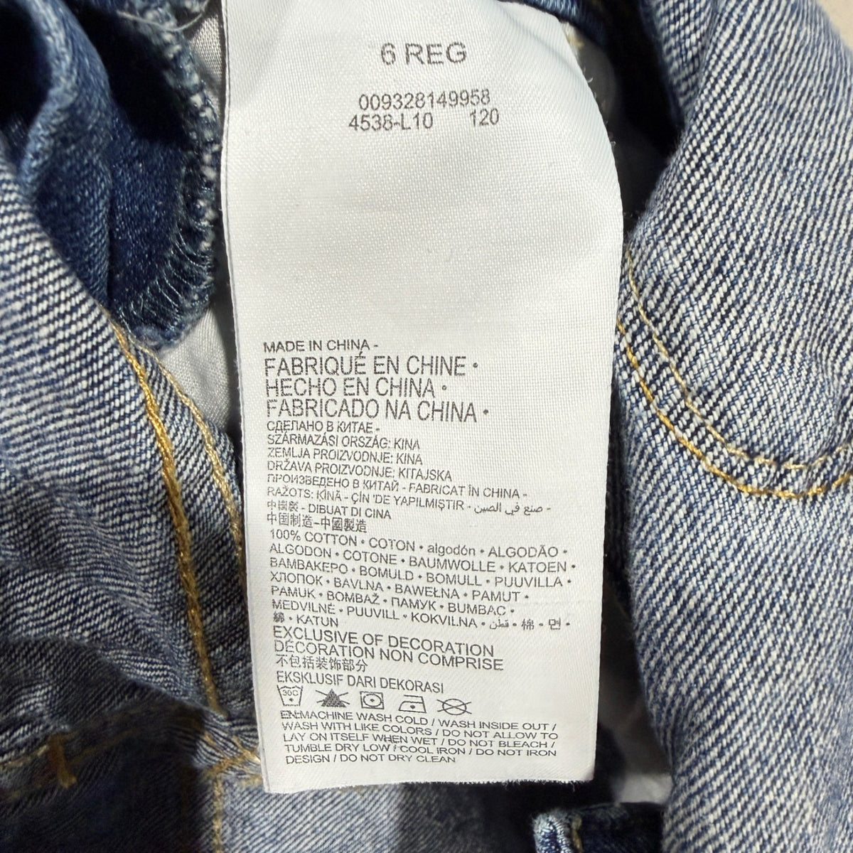 Levi's Shortall Denim Overalls Girls 6 Blue 100% Cotton Classic7