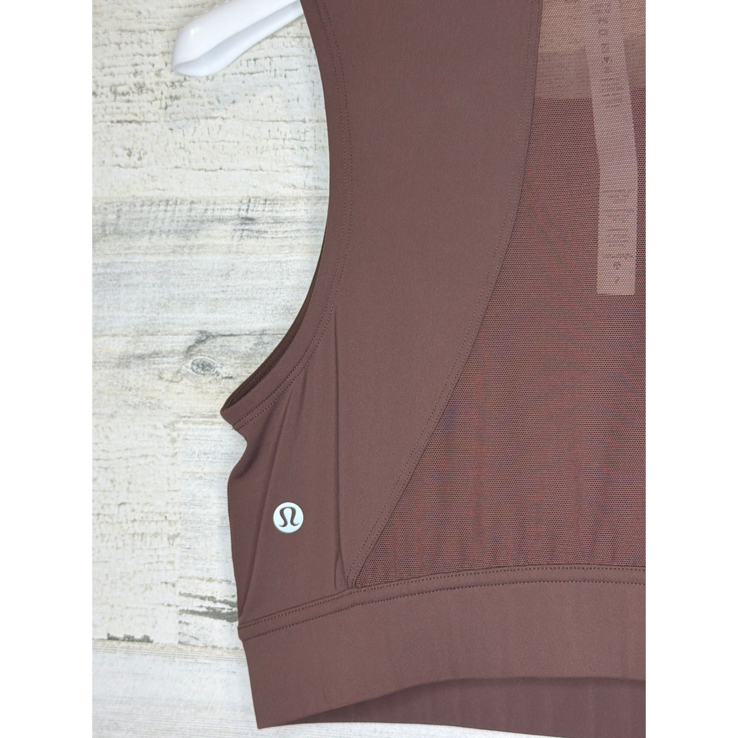 Lululemon Align High Neck Tank Top Women Size 6 Brown Laser Cut Yoga EUC2