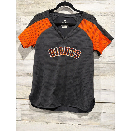 Fanatics SF Giants Jersey Women Medium Grey Orange Mesh Gameday Sporty EUC0