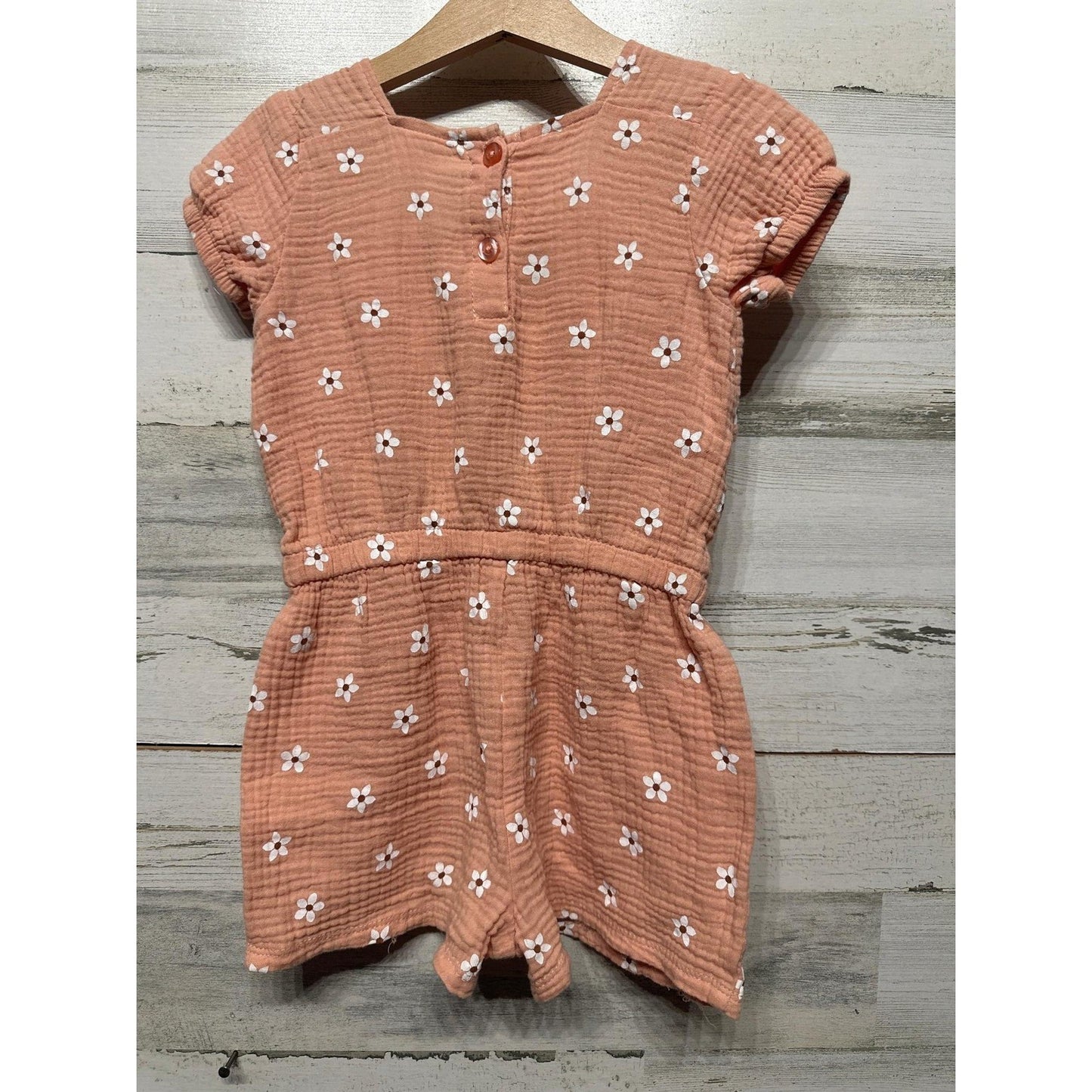 Rachel Zoe Dress Romper Set Girls 5 Pink Cream Metallic Floral Boho EUC4