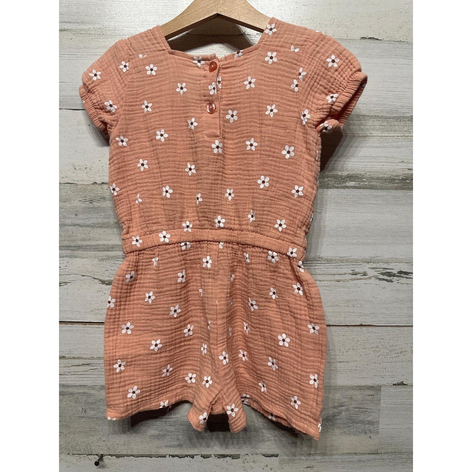 Rachel Zoe Dress Romper Set Girls 5 Pink Cream Metallic Floral Boho EUC4