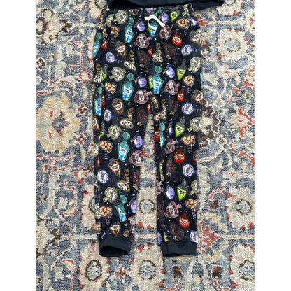 Little Bird Bamboo Pajama Set Kids 9/10 Black Potion Bottle Print EUC2