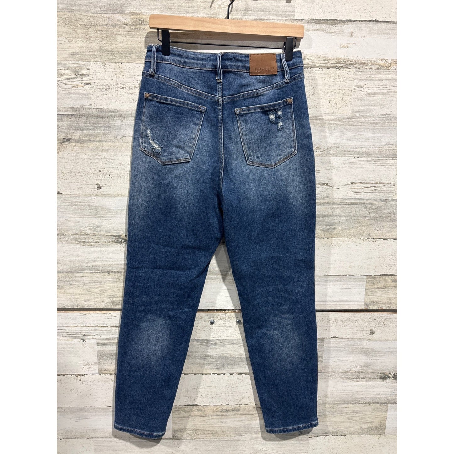 Judy Blue Slim Fit Women 9/29 Dark Blue Distressed High Rise Stretch Denim2