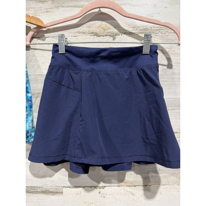 Athleta All In Motion Activewear Lot Girls M 8-10 Blue Floral Skort Top EUC5