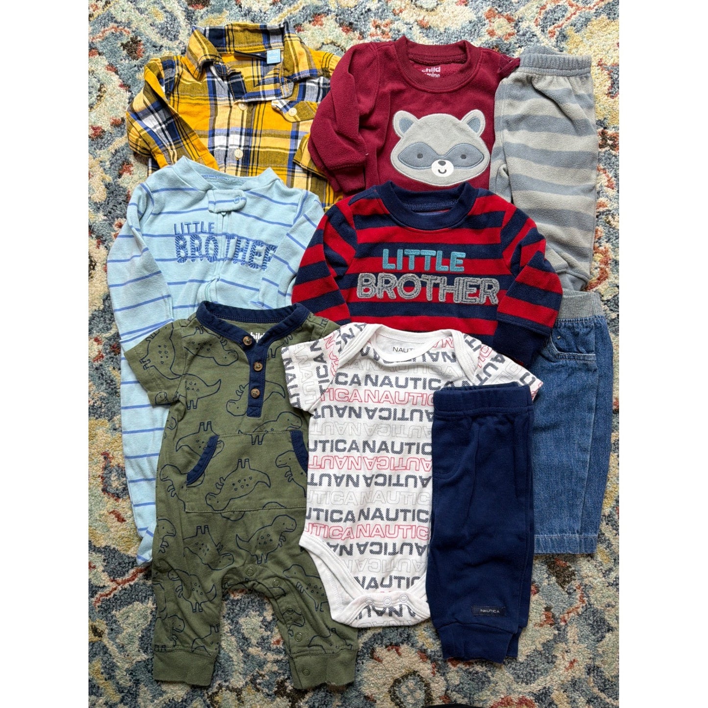 Nautica Carters Baby Boy 0-3M Multicolor 9pc Bundle Clothes Little Brother GUC0