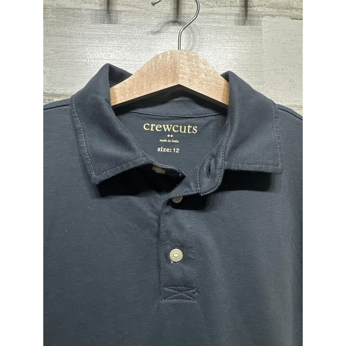 Crewcuts Polo Shirt Boys 12 Charcoal Grey Short Sleeve Cotton EUC1