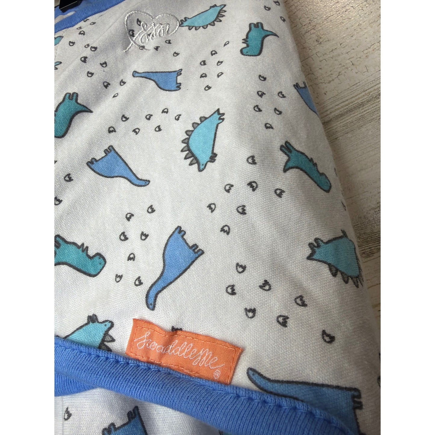 SwaddleMe Amelia Phoebe Swaddle Bundle Boys S/M Blue Dino Print Cotton EUC3