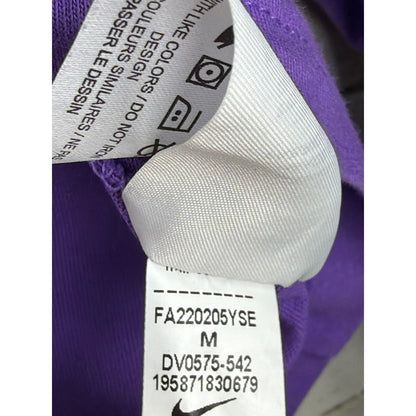Nike Long Sleeve Tee Women Medium Purple Swoosh Loose Fit Athleisure EUC3
