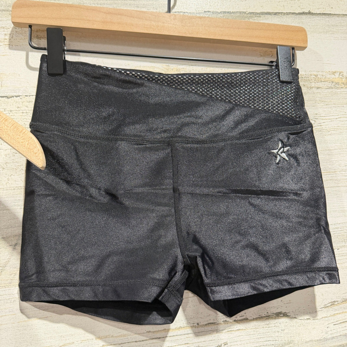 Rebel Athletic Cheer Dance Set Girls Youth Large Black Shimmer Mesh Performance3